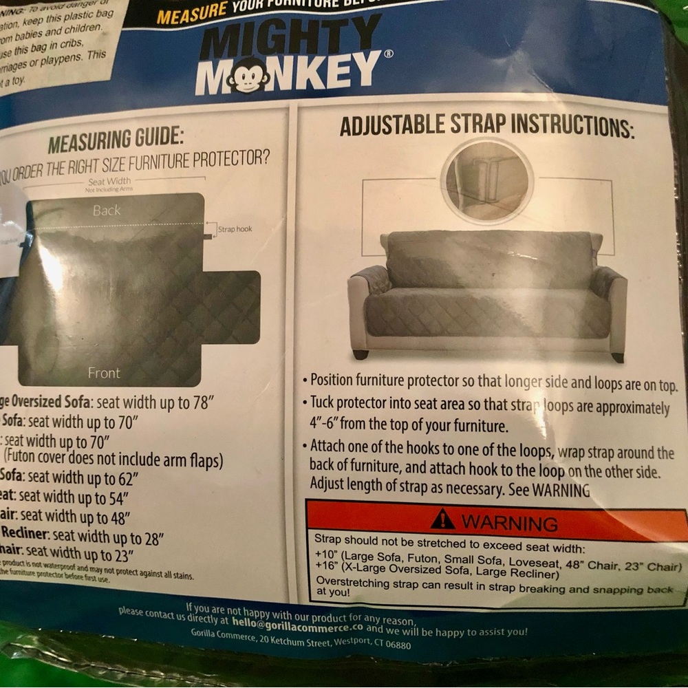 Mighty monkey sofa protector! - Picture 5 of 6